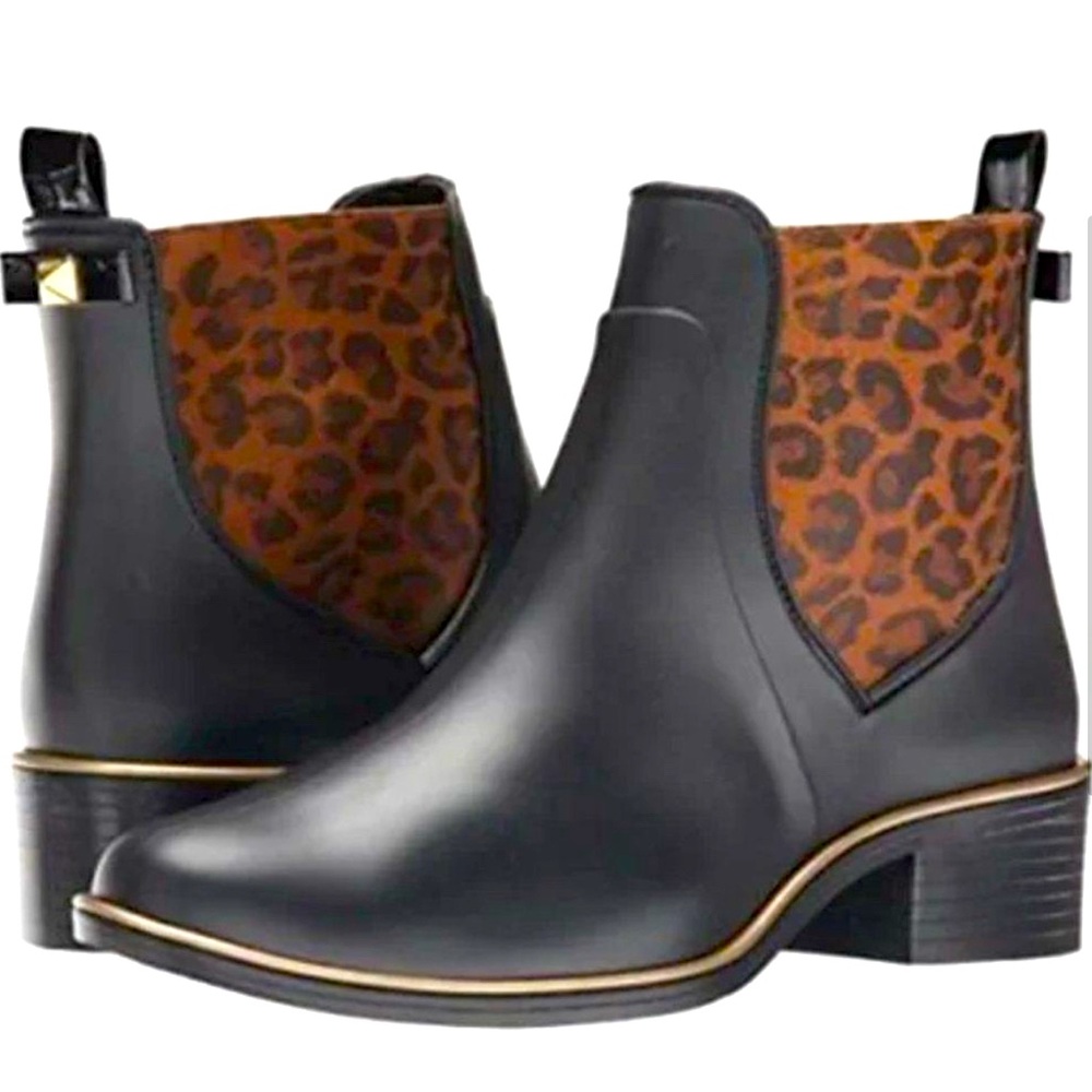 Kate Spade Sedgewick Domina Leopard Chelsea Rain Booties 4/5